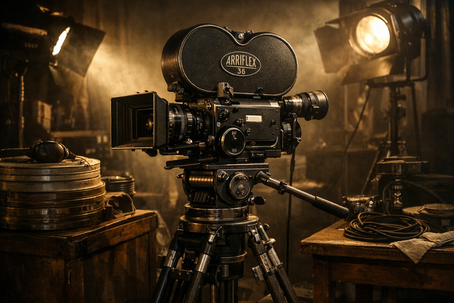 Klasyczna kamera filmowa na planie zdjęciowym — narzędzie pracy polskich reżyserów